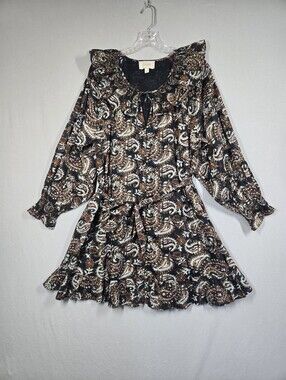 Cleobella Carolyn Ruffle Mini Dress Avolon Paisley Print Organic Cotton Size M